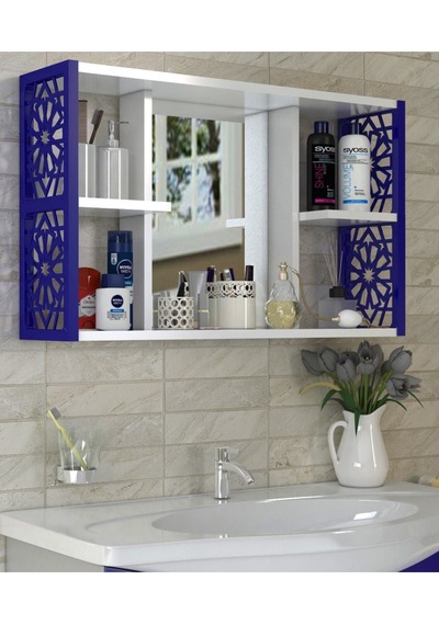 Aynalı Banyo Dolabı Mavi Diğer