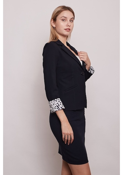 Jument Yakalı Flato Cepli Kolu Duble Uzun Kol Ofis Şık Blazer Kumaş Ceke (512163501)