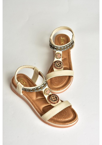 Fox Shoes U258613609 Bej Kadın Sandalet Bej-suni Deri Bej