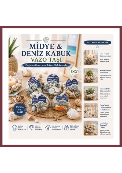Storeşahin Midye Ve Deniz Kabuklu Vazo Taşı Shn0720