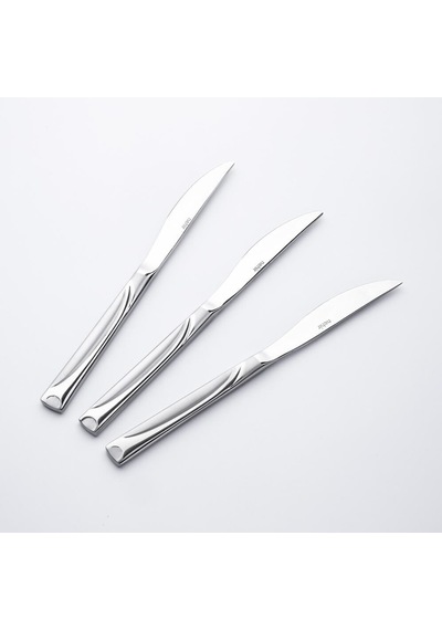 Nehir 12 Adet Fiesta Saten Pasta Bıçak 304 Kalite 10 mm Gümüş