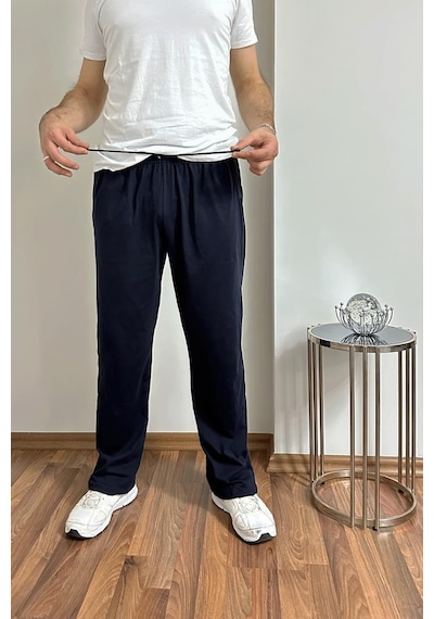 Erkek Pamuklu Cepli İpli Lastikli Bel Pijama Altı Eşofman Lacivert