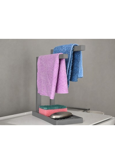 3d Baskı Havluluk Ve Sabunluk Organizer - Lavabo Üstü Çok Amaçlı Düzenleyici-gri Çok Renkli
