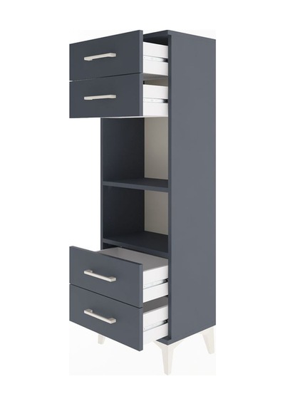 Arges Dolap 2 Raflı 4 Çekmeceli 44x30x134 Antrasit-antrasit Antrasit Arges Dolap 2 Raflı 4 Çekmeceli 44x30x134 Antrasit-antrasit Antrasit