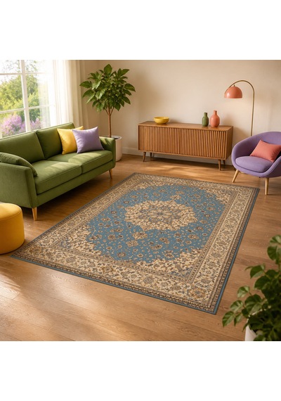 Kartela Halı Aro Halı Jüt Taban Dokuma Halı Mavi - 200 X 300 Cm