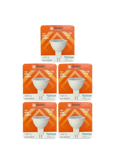 7w 50w Sarı Işık 3000k Mr16 Led Çanak Ampul, 5 Adet Diğer