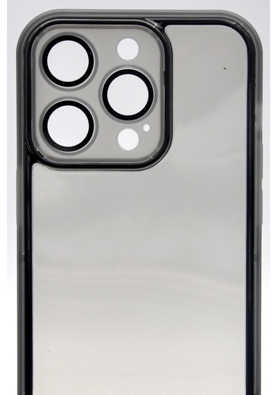 Apple Uyumlu iPhone 12 Pro Uyumlu Siyah Kenarlı Renkli Yarı Şeffaf Kapak Kılıf Kamera Lens Korumalı Siyah -