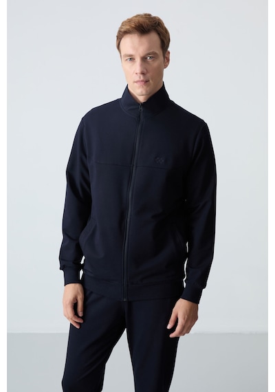 Tommy Life Lacivert Pamuklu Kalın Yumuşak Dokulu Comfort Fit Basic Erkek Eşofman Takım - 85260 Lacivert