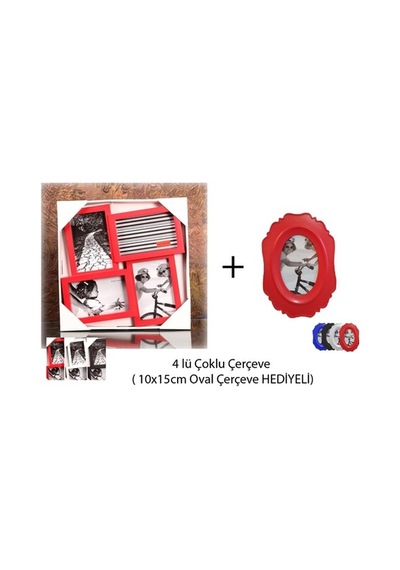 4 Lü Çoklu & Oval Desenli Fotoğraf Çerçevesi