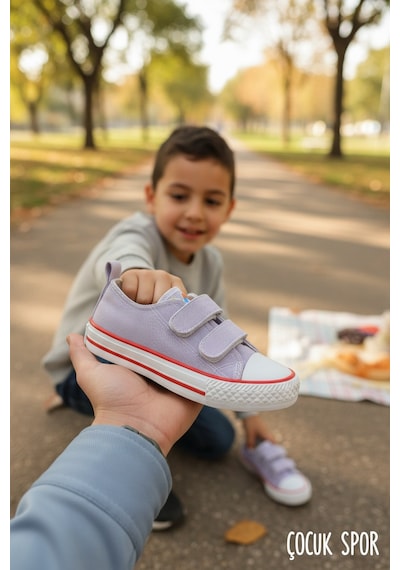 Enoch Burun Korumalı Converse Cırtlı Çocuk Ayakkabı Lila