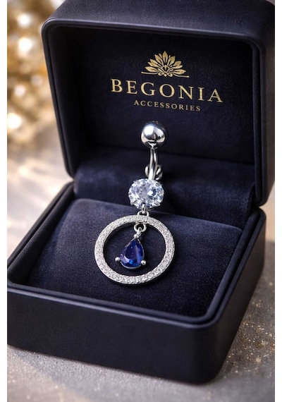 316l Cerrahi Çelik Göbek Piercing Zirkon Taşlı Sallantılı Kadın Piercing Paslanmaz Kararmaz Figürlü Fashion Özel Tasarım Göbek Piercing Modeli - 45 Gümüş
