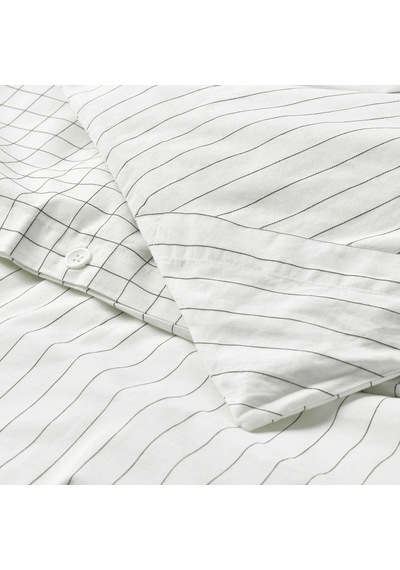 Ikea Doftakleja Tek Kişilik Nevresim Takımı 150 X 200 Cm Beyaz - Gri