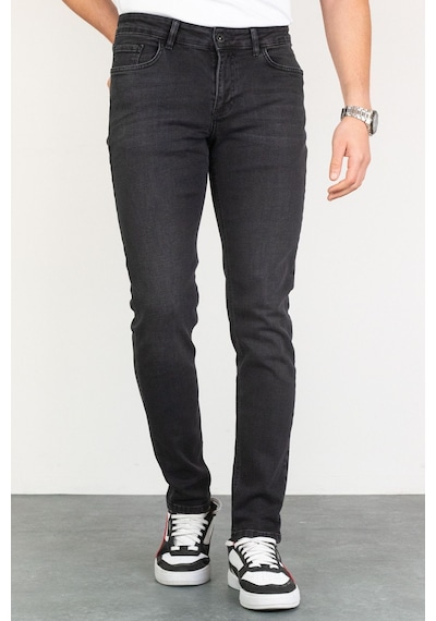 HLT Jeans Jeffrey Taşlamalı Slim Fit Erkek Kot Pantolon Antrasit 492004503