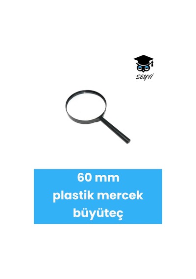60 Mm Saplı Büyüteç Plastik Mercek