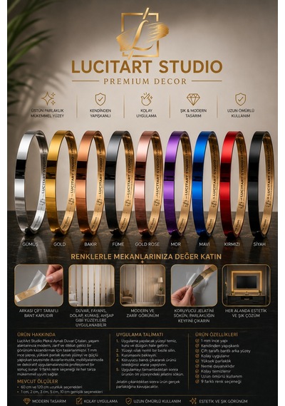 Lucitart Studio 1 Mm Kendinden Yapışkanlı Pleksi Aynalı Duvar Çıtası 9 Renk Seçeneği Dekoratif Duvar, Kapı, Tv Ünitesi Ve Mobilya Çıtası Rose Gold Lucitart Studio 1 Mm Kendinden Yapışkanlı Pleksi Aynalı Duvar Çıtası 9 Renk Seçeneği Dekoratif Duvar, Kapı, Tv Ünitesi Ve Mobilya Çıtası Rose Gold