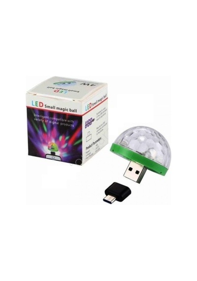 Disko Topu - Müziğe Ve Sese Duyarlı Usb Girişli Araç Içi Mini Disko Topu Parti Mini Led Karışık