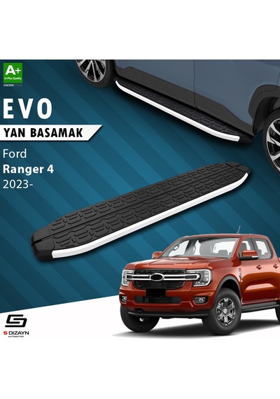 S-dizayn Ford Ranger 4 Evo Aluminyum Yan Basamak 203 Cm 2023 Üzeri A+ Kalite