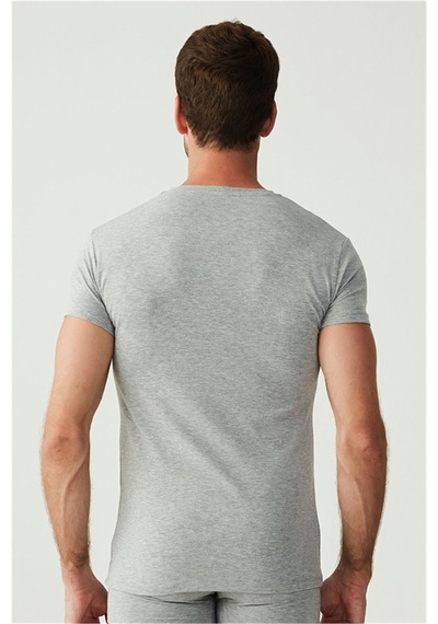 U.S. Polo Assn. U.s Polo Assn. 80194 Erkek 2 Li Kısa Kol V Yaka Atlet-grimelanj Gri Melanj