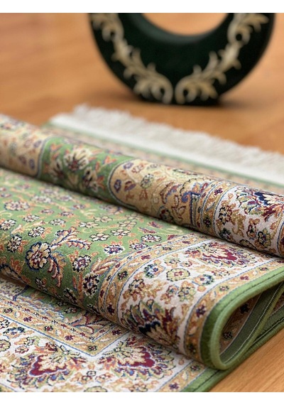Mihrâb-ı Gülzâr Motifli 60x120 Cm İpek Seccade Yeşil
