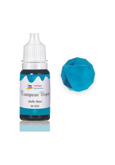 Epoksi Reçine Transparan Boya Pigment Şeffaf Epoksi Boyası 20 Ml Hellio Mavi - 3033