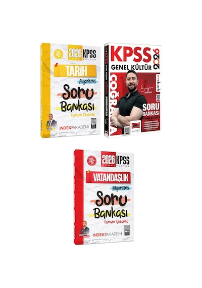 2026 Kpss Tarih + Coğrafya + Vatandaşlık Soru Bankası 3 Lü Set İndeks+yargı Paragraf Hediye