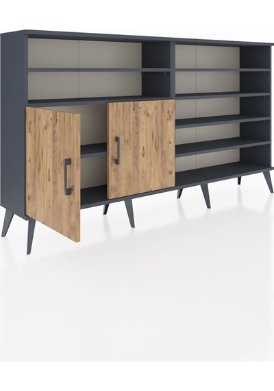 Arges Konsol 7 Raflı 2 Kapaklı 176x30x99 Antrasit-çam/antrasit Atlas Çam/antrasıt - Antrasıt Arges Konsol 7 Raflı 2 Kapaklı 176x30x99 Antrasit-çam/antrasit Atlas Çam/antrasıt - Antrasıt