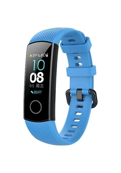 Band 4 / Band 5 Akıllı Saat Uyumlu Sportif Çizgili Silikon Kordon/kayış Mavi