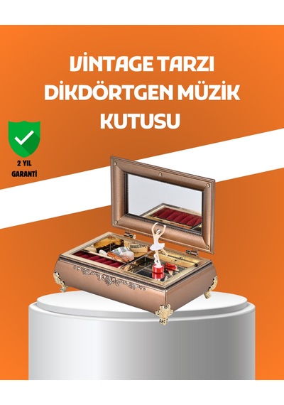 Astraltech Müzikli Balerin Figürlü Takı Kutusu Piyano Desenli Dekoratif