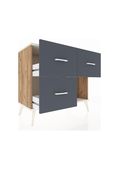 Hyperion Şifonyer 3 Çekmeceli 88x44x80 Çam-aytaşı/antrasit Aytaşı/antrasit Hyperion Şifonyer 3 Çekmeceli 88x44x80 Çam-aytaşı/antrasit Aytaşı/antrasit