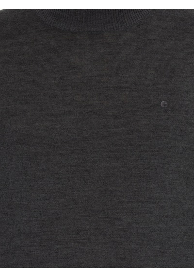 Cacharel Antrasit Melanj Slim Fit Yarım Balıkçı Basic Triko Kazak Gri