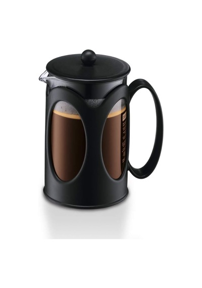 Kenya Kahve Hazırlayıcı French Press Sistemi, Kalıcı Paslanmaz Çelik Filtre Siyah, Siyah, 0,5l Diğer