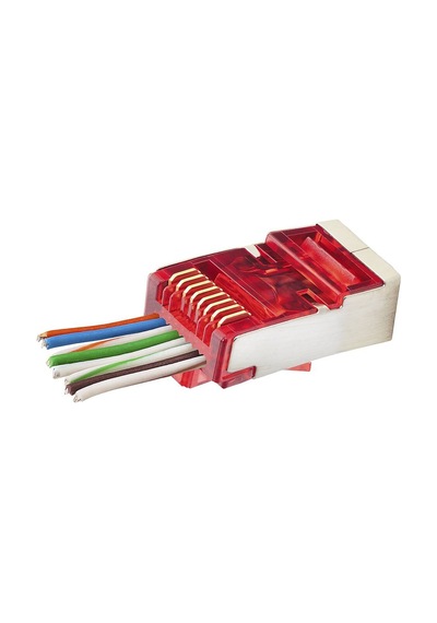 Cat6e Ez Rj45 Metal Konnektör 100 Adet Plastik Kutu - Kırmızı Nd2419 Evimdeyokyok
