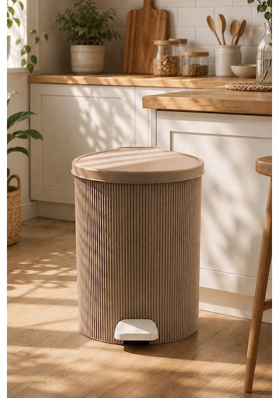 Porsima 0707-2 Still Mokka 22 Litre Pedallı İç Kovalı Yuvarlak Mutfak & Banyo Çöp Kovası Yok