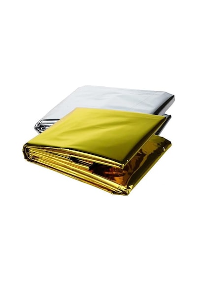 2 Adet Soğuk Ve Sıcak Tutan Çift Taraflı Acil Durum Battaniyesi 130cm X 210cm