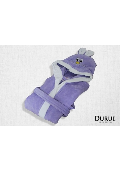 Durul Kulaklı Pamuk Çocuk Bornozu