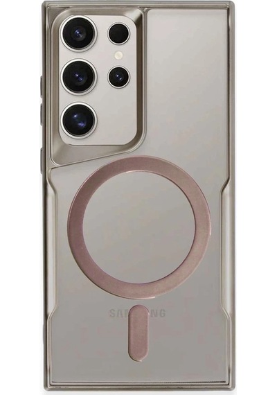 Newface - 934 - Samsung Galaxy Uyumlu S24 Ultra Kılıf Boyi Magsafe Silikon Kapak - - Csmo-tex - Titan Gri
