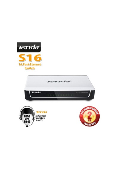 Tenda S16 16 Port 10 100 Mbps Switch Plastik Kasa