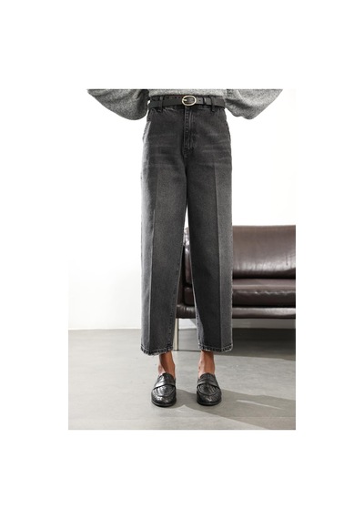 Füme Yüksek Bel Baggy Jean Rm3004 Füme