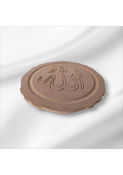 Ahşap-boyanabilir-yuvarlak-allah Yazılı Pano