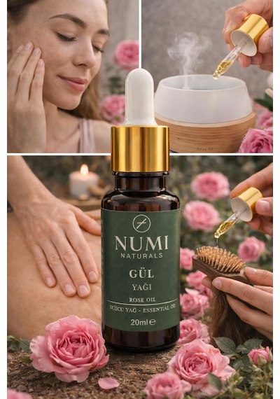 Gül Yağı 20 Ml %100 Doğal Saf Rose Oil Cilt Bakım Yağı, Aromaterapi Ve Masaj İçin Uçucu Yağ