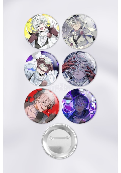 Nikolai Gogol Bungou Stray Dogs Çanta Süsü Rozet İğneli Buton Rozet Seti 6 Adet Altılı