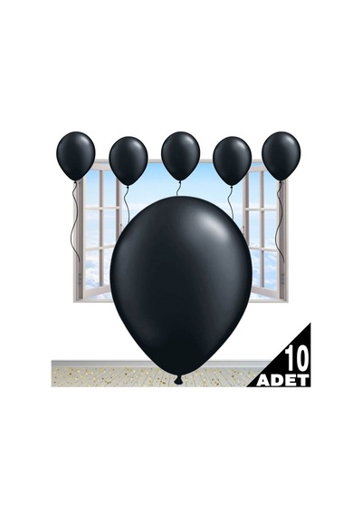 Siyah Balon. 10 Adet