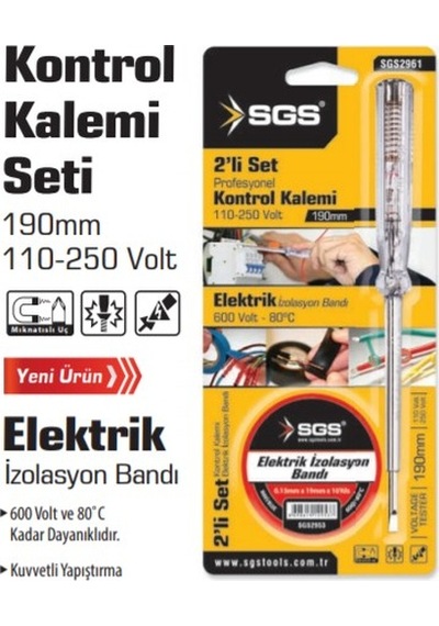 Sgs Kontrol Kalemi + Elektrik Bandı 2'li Set