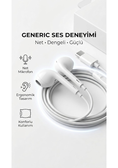 Premium USB-C Kablolu Kulaklık İçi Mikrofonlu HD Ses Tüm Type-C Telefon Tablet ve Bilgisayarlarla Uyumlu Premium USB-C Kablolu Kulaklık İçi Mikrofonlu HD Ses Tüm Type-C Telefon Tablet ve Bilgisayarlarla Uyumlu