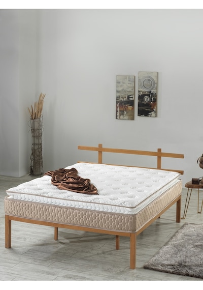 Mu&bah Ultra Ortopedik Aqua Pedli Paket Yaylı Peluş Tavşan Tüyü Kumaş Yatak 90x200
