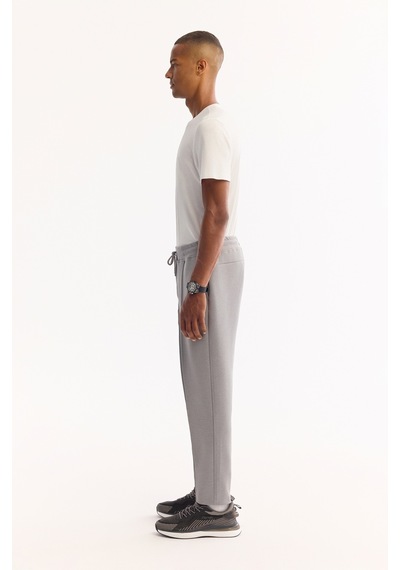 Avva Erkek Gri Beli Lastikli Bağcıklı Soft Touch Bi-stretch Regular Fit Eşofman Altı A52y3406