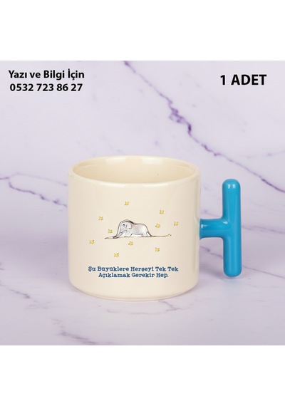 Küçük Prens Baskılı T Kupa Bardak Renkli Mavi