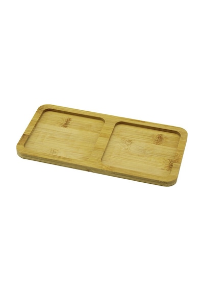 Pablıto Home Pbt-280 Ahşap Bambu Yağdanlık Altlık 20x10x0.8cm 2 Bölmeli Dikdörtgen Mini Tepsi Diğer