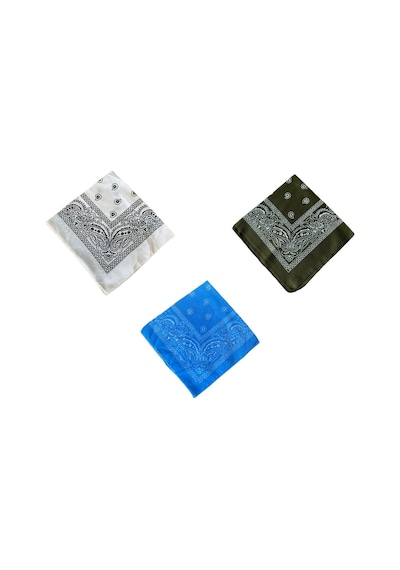Pamuklu Klasik Desen Unisex 3lü Bandana Seti Renkli Bandana Etnik Desenli A Kalite Bandana Açık Sarı
