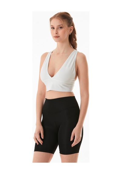 Fullamoda Basic Fitilli Kaplı Büstiyer Beyaz